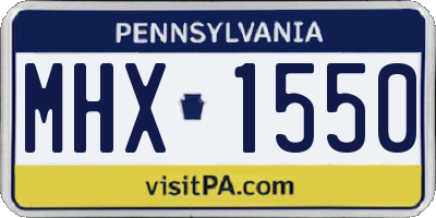 PA license plate MHX1550