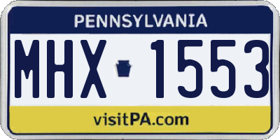 PA license plate MHX1553