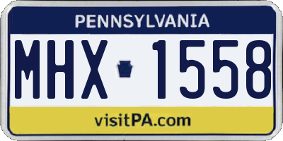PA license plate MHX1558