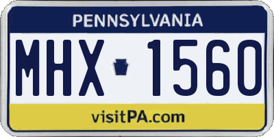 PA license plate MHX1560