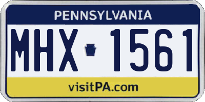 PA license plate MHX1561