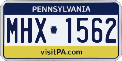 PA license plate MHX1562