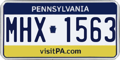 PA license plate MHX1563