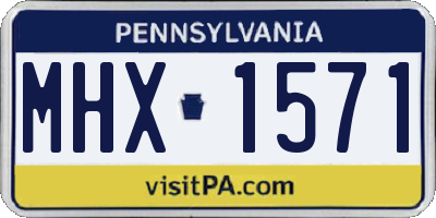 PA license plate MHX1571