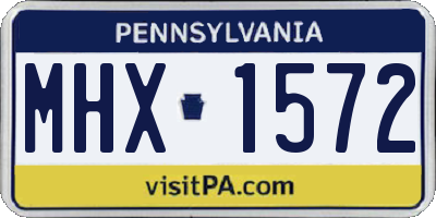PA license plate MHX1572