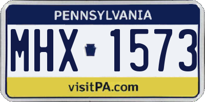 PA license plate MHX1573