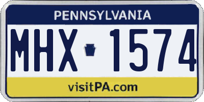 PA license plate MHX1574