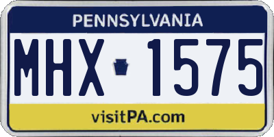 PA license plate MHX1575