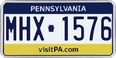 PA license plate MHX1576