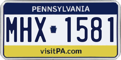 PA license plate MHX1581