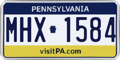 PA license plate MHX1584