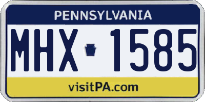 PA license plate MHX1585