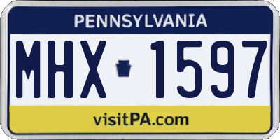 PA license plate MHX1597