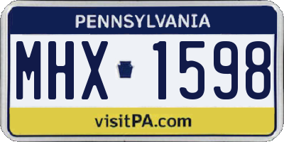 PA license plate MHX1598