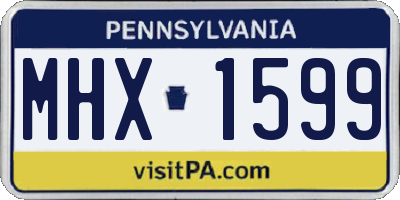PA license plate MHX1599