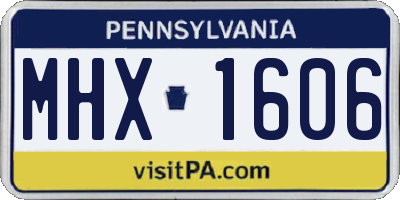 PA license plate MHX1606