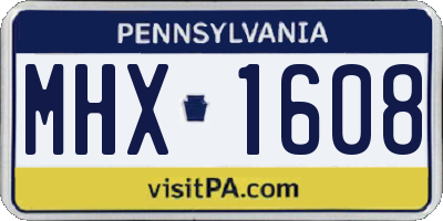PA license plate MHX1608