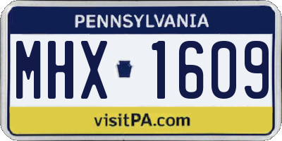 PA license plate MHX1609