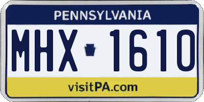 PA license plate MHX1610