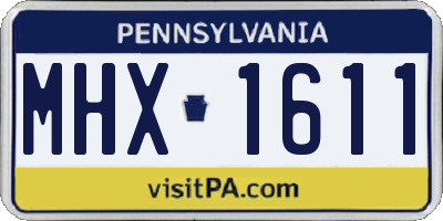 PA license plate MHX1611
