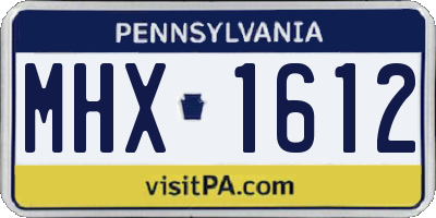 PA license plate MHX1612