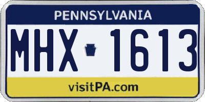 PA license plate MHX1613