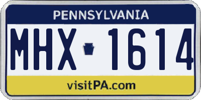 PA license plate MHX1614