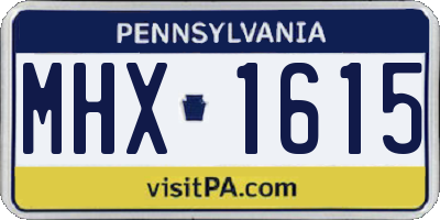PA license plate MHX1615