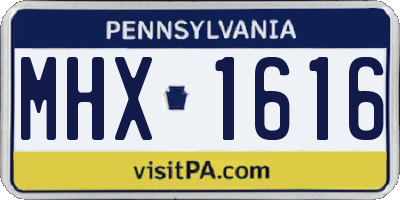PA license plate MHX1616