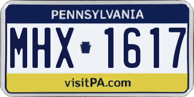 PA license plate MHX1617