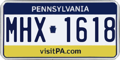 PA license plate MHX1618