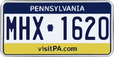 PA license plate MHX1620
