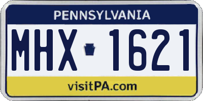 PA license plate MHX1621