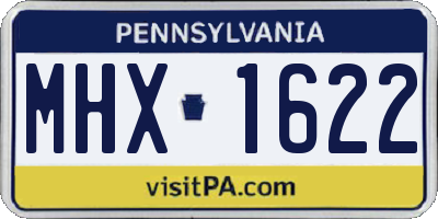 PA license plate MHX1622