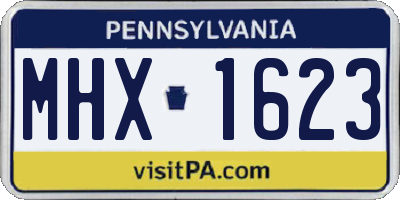 PA license plate MHX1623