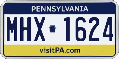 PA license plate MHX1624