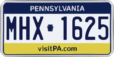 PA license plate MHX1625