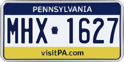 PA license plate MHX1627