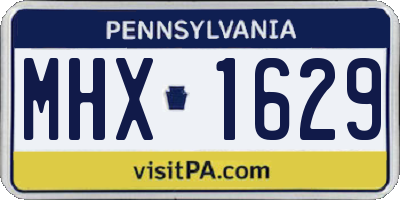 PA license plate MHX1629
