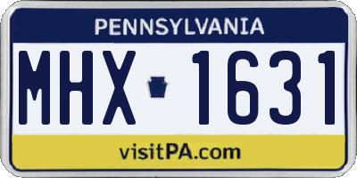 PA license plate MHX1631