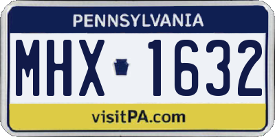 PA license plate MHX1632