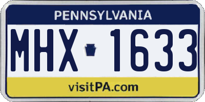 PA license plate MHX1633