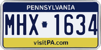 PA license plate MHX1634