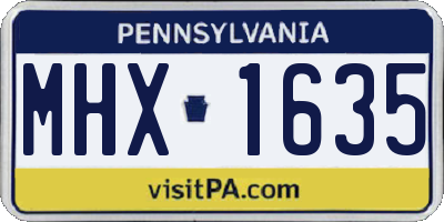 PA license plate MHX1635