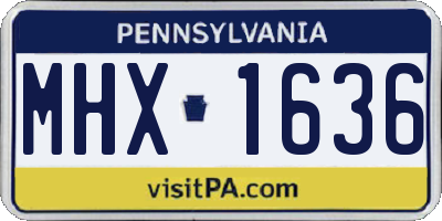 PA license plate MHX1636