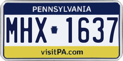 PA license plate MHX1637