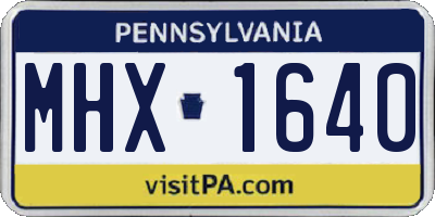 PA license plate MHX1640