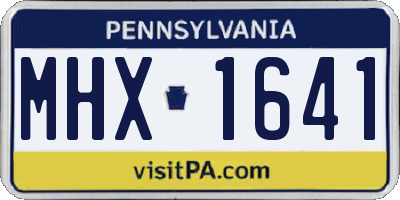 PA license plate MHX1641