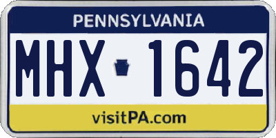 PA license plate MHX1642