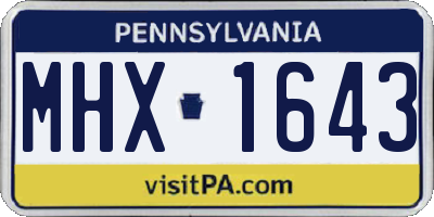 PA license plate MHX1643